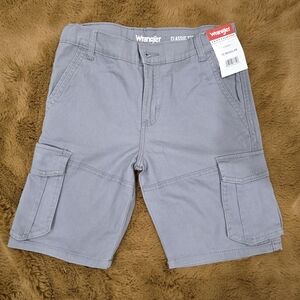 🆕️ Wrangler, Boy's (10) Gray Cargo Shorts